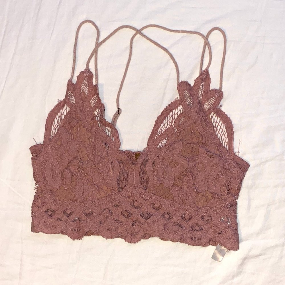 Free People Adella Lace Bralette Mauve